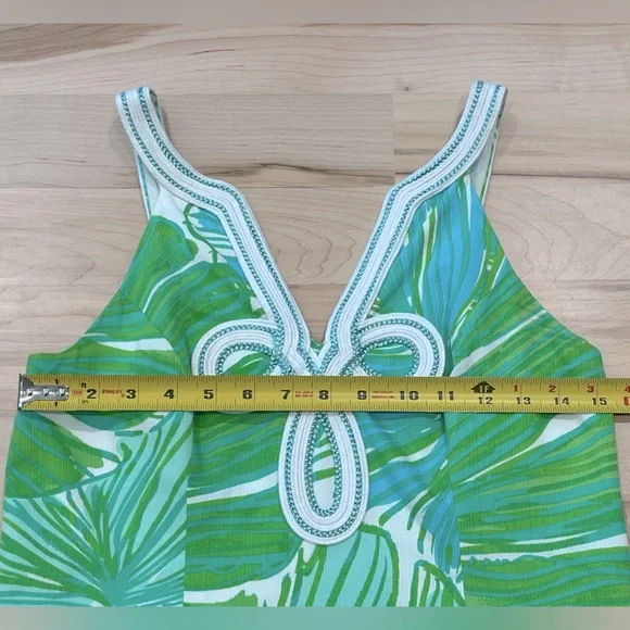 Lilly Pulitzer Tessa Shift Dress in Green Sheen Fronds Place and Size 2 - Picture 13 of 13